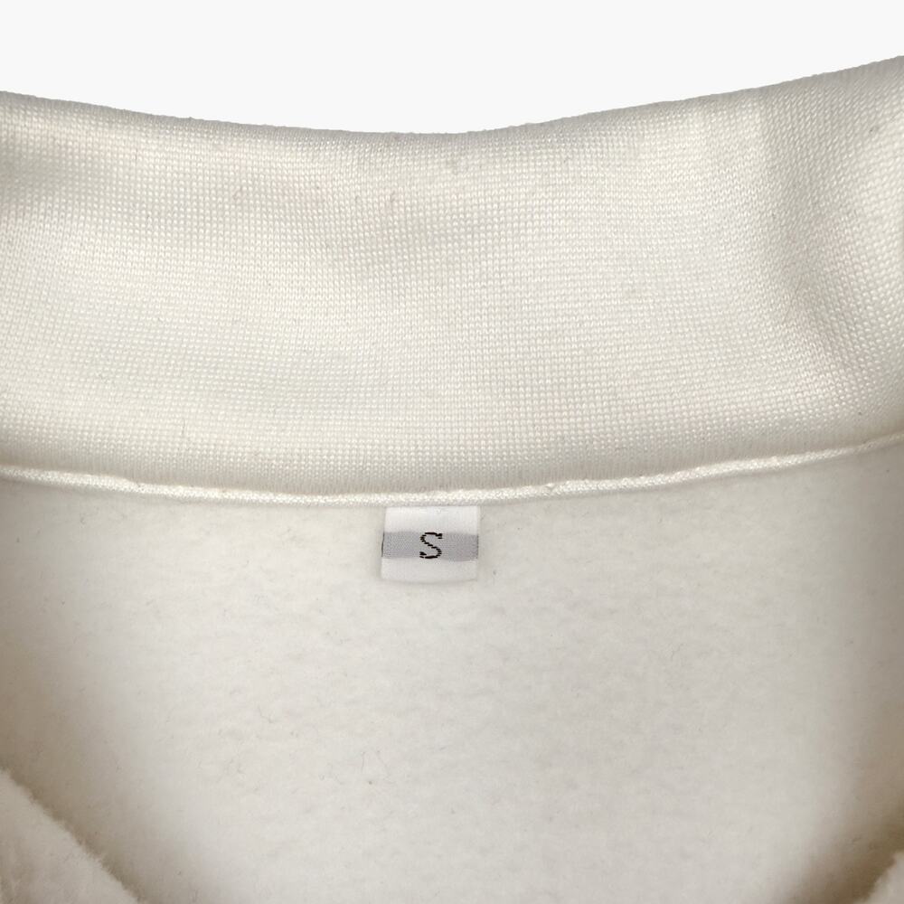 Ocean River Embroidered Compass Collared Pullover Sweatshirt (White | Size S) - Picture 5 of 5